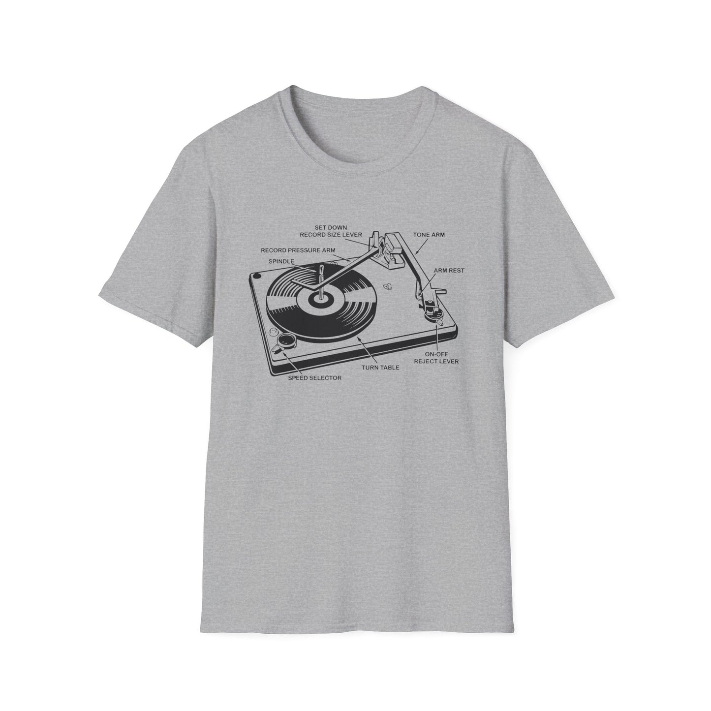 Vinyl Record Player Turntable T Shirt (Lightweight)