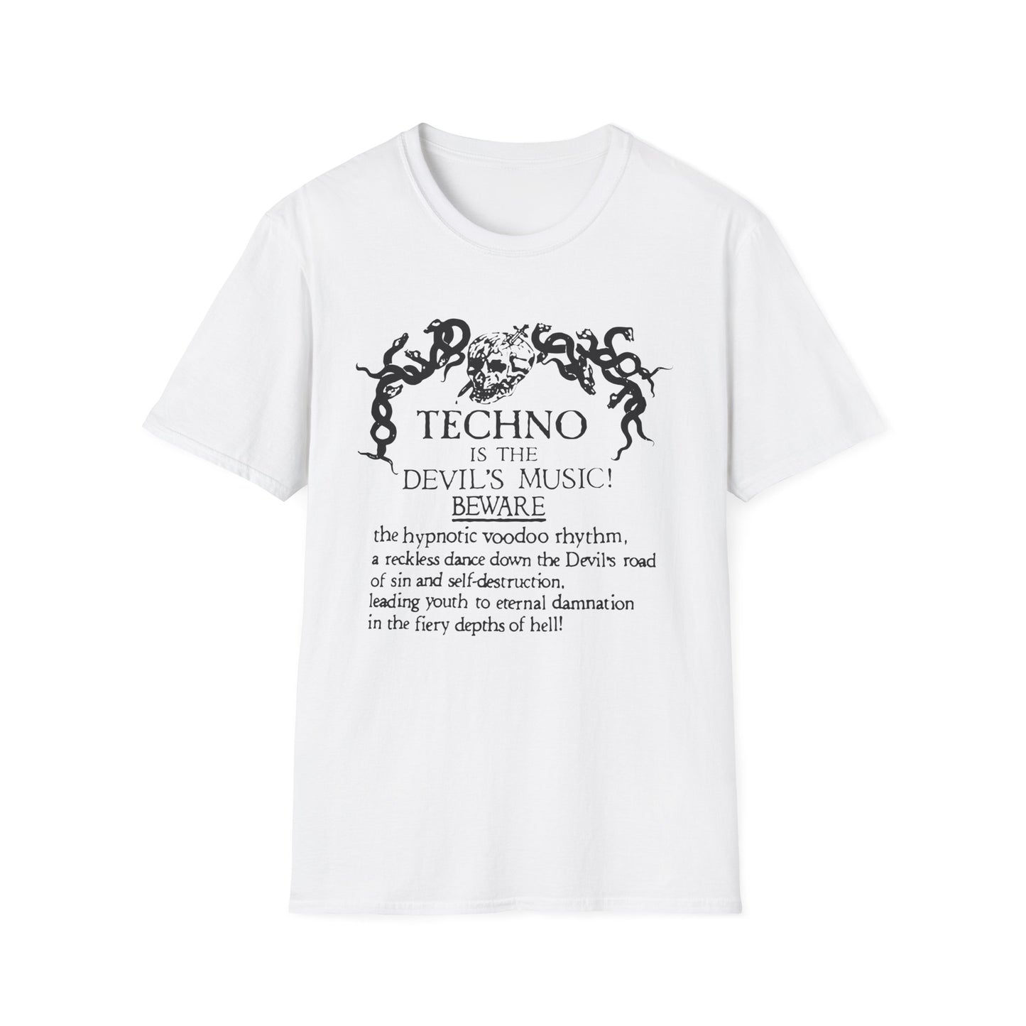 Techno is The Devil's Music T Shirt (L) - DEADSTOCK - ONLY 1 UNIT LEFT - 50% OFF