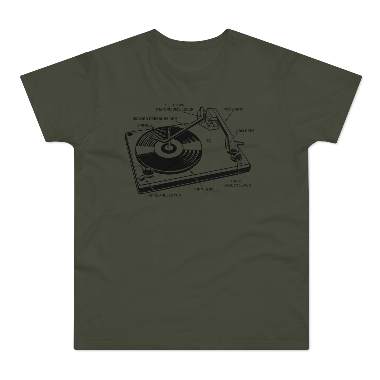 Vinyl Record Player Turntable T Shirt (Standard Weight)