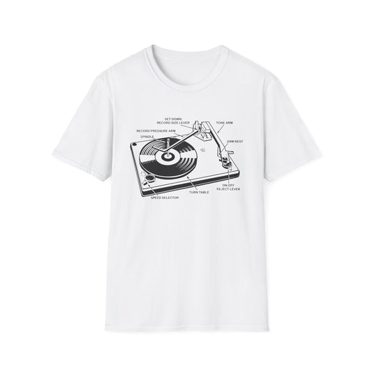 Vinyl Record Player Turntable T Shirt (Lightweight)