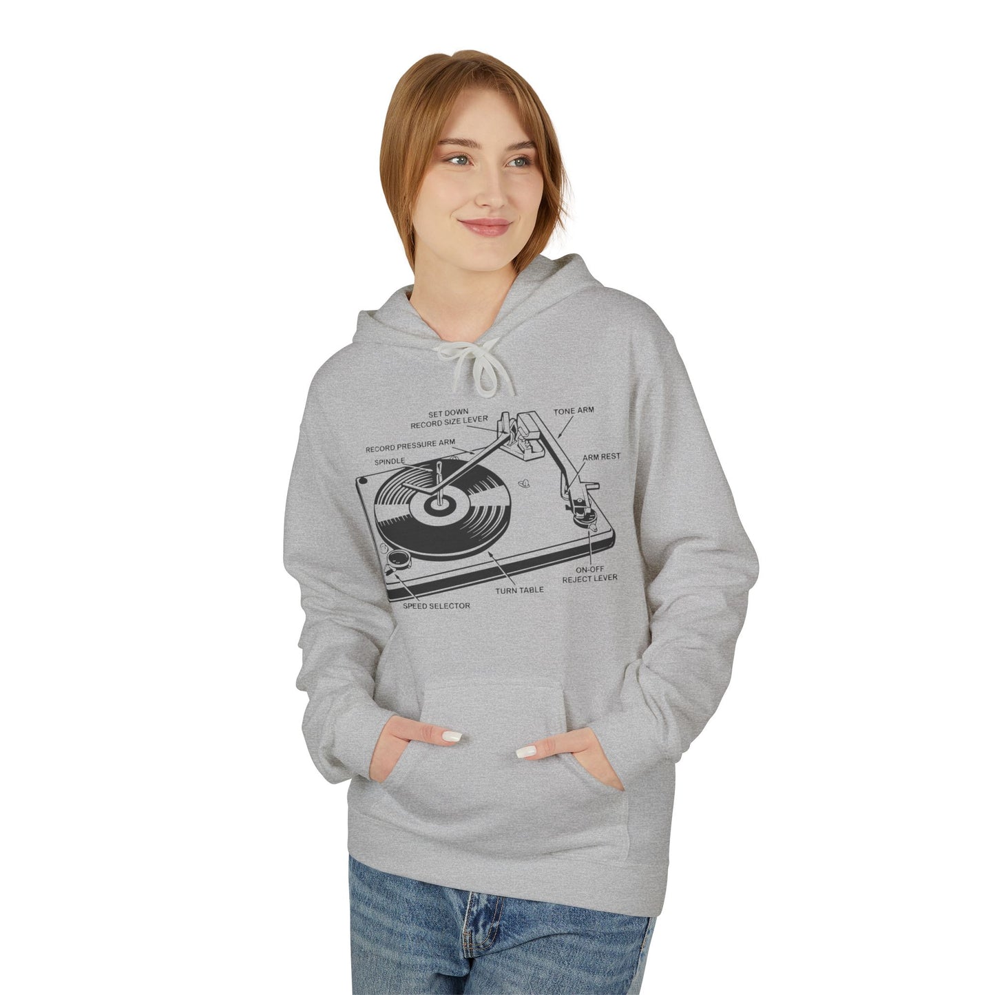 Vinyl Record Player Turntable Hoodie / Hoody