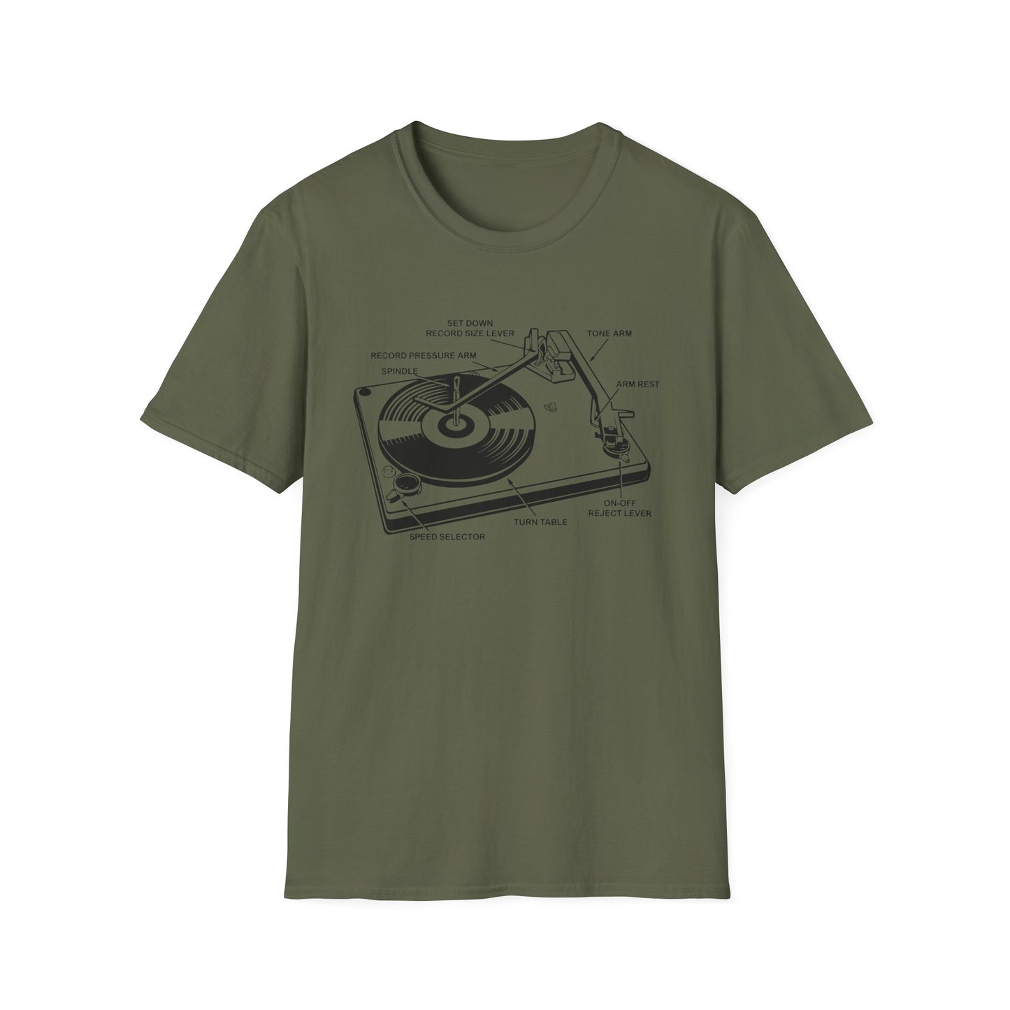 Vinyl Record Player Turntable T Shirt (Lightweight)