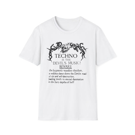 Techno is The Devil's Music T Shirt (2XL) - DEADSTOCK - ONLY 1 UNIT LEFT - 50% OFF